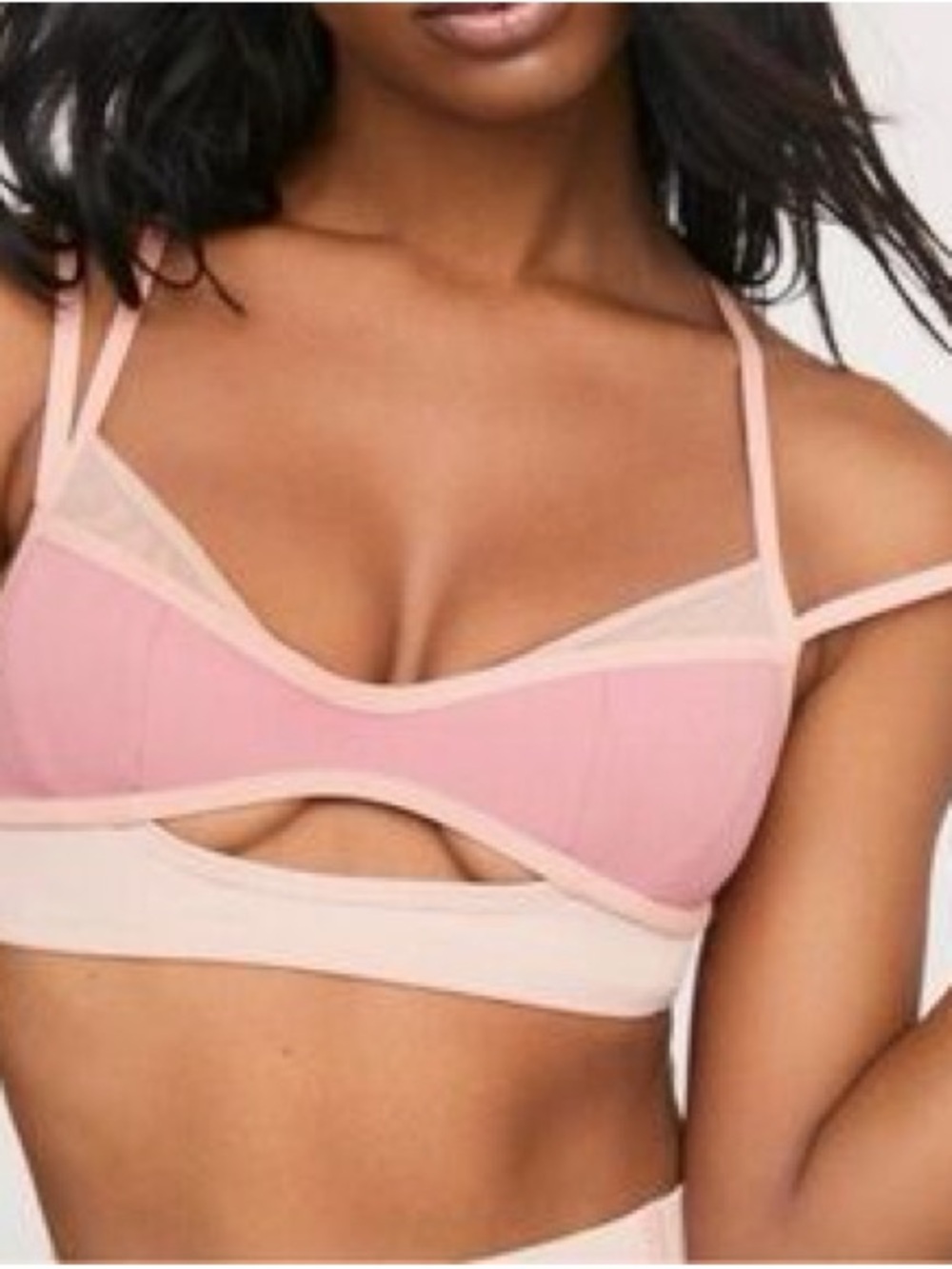 Victoria’ secret x For Love And Lemons Two-Tone Pink Strappy Bralette new